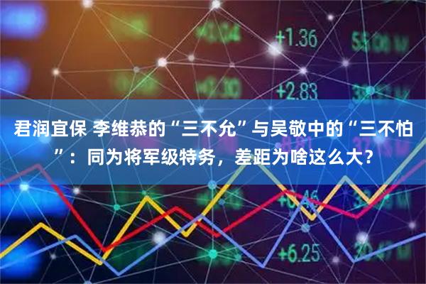 君润宜保 李维恭的“三不允”与吴敬中的“三不怕”：同为将军级特务，差距为啥这么大？
