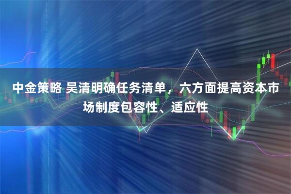 中金策略 吴清明确任务清单，六方面提高资本市场制度包容性、适应性